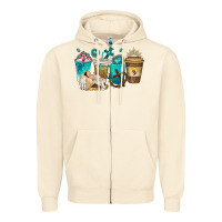 Sandshell jesus coffee cups Zipper Hoodie - texasbilliewilder