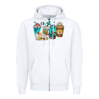 White jesus coffee cups Zipper Hoodie - texasbilliewilder