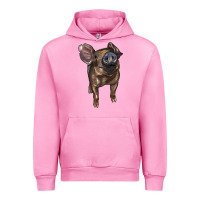 Fuchsia Pink baby duroc pig Urban Hoodie - LillyAllenDesigns
