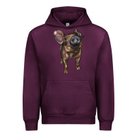 Mauve Wine baby duroc pig Urban Hoodie - LillyAllenDesigns