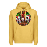 Antique Gold Christmas heifers Christmas Premium Hoodie - Jasminsmagicworld
