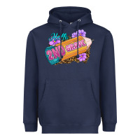 Navy Hello 2nd Grade Heavyweight Hoodie - RanaPortraitStore