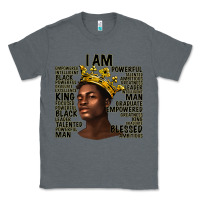 Charcoal Heather afro man black king i am Classic Tee - texasbilliewilder
