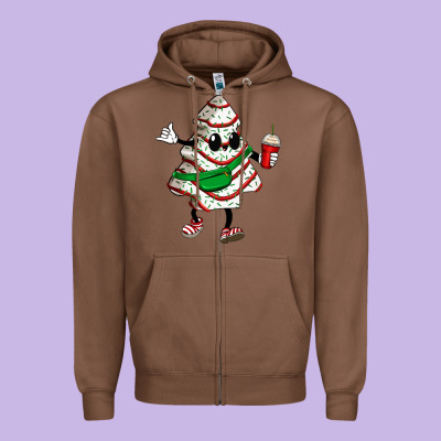 Little Debbie Christmas Tree Cakes Zipper Hoodie Designed By Zillion Design Studio
