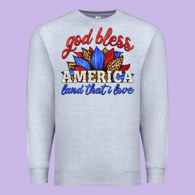 God Bless America Land That I Love Premium Sweatshirt Designed By Hra Design Shop