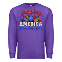 Purple god bless america land that i love Premium Sweatshirt - HRA Design Shop