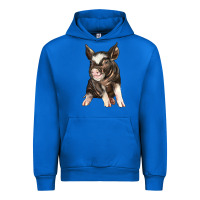 Cobalt baby berkshire pig Urban Hoodie - LillyAllenDesigns