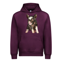 Mauve Wine baby berkshire pig Urban Hoodie - LillyAllenDesigns