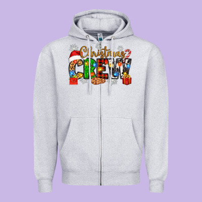 Christmas Crew Zipper Hoodie Designed By Zillion Design Studio