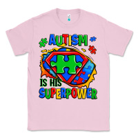 Bubblegum Pink autism is his superpower ripped Classic Tee - Zillion Design Studio
