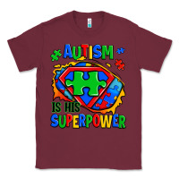 Burgundy autism is his superpower ripped Classic Tee - Zillion Design Studio