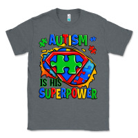 Charcoal Heather autism is his superpower ripped Classic Tee - Zillion Design Studio