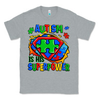 Heather Grey autism is his superpower ripped Classic Tee - Zillion Design Studio