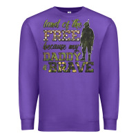 Purple land of the free because my daddy is brave Premium Sweatshirt - HRA Design Shop