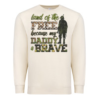 Sandshell land of the free because my daddy is brave Premium Sweatshirt - HRA Design Shop
