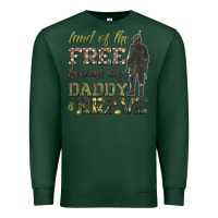 Sports Green land of the free because my daddy is brave Premium Sweatshirt - HRA Design Shop