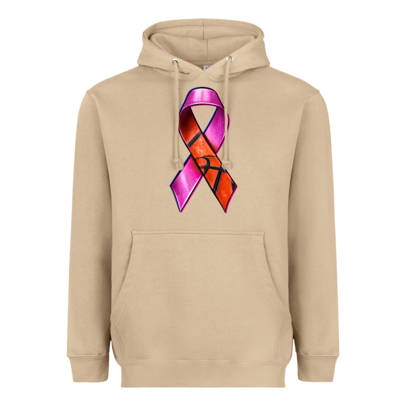 Breast Cancer Ribbon Basketball Heavyweight Hoodie by texasbilliewilder | Teevron