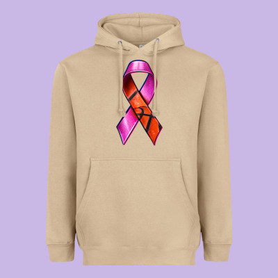 Breast Cancer Ribbon Basketball Heavyweight Hoodie Designed By Texasbilliewilder