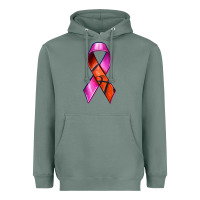 Sage Breast Cancer Ribbon Basketball Heavyweight Hoodie - texasbilliewilder