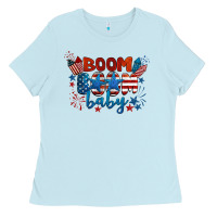 Baby Blue boom boom baby 4th of july Ladies Tee - BarkalooDesign