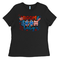 Black boom boom baby 4th of july Ladies Tee - BarkalooDesign