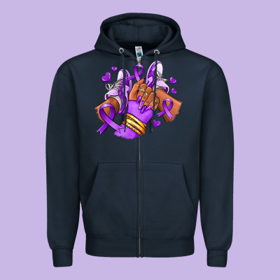 Zipper Hoodie domestic violence afro girl sneakers