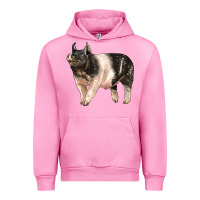 Fuchsia Pink hampshire pig Urban Hoodie - LillyAllenDesigns