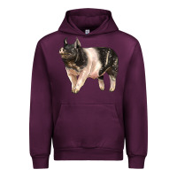 Mauve Wine hampshire pig Urban Hoodie - LillyAllenDesigns