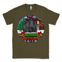 Black Angus Cattle Merry Christmas Classic Tee | Teevron