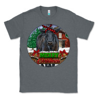 Charcoal Heather Black Angus Cattle Merry Christmas Classic Tee - RanaPortraitStore