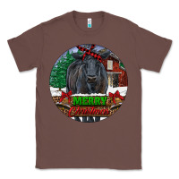 Chestnut Black Angus Cattle Merry Christmas Classic Tee - RanaPortraitStore