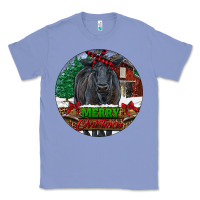 Colony Blue Black Angus Cattle Merry Christmas Classic Tee - RanaPortraitStore