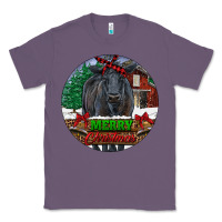 Lavender Black Angus Cattle Merry Christmas Classic Tee - RanaPortraitStore
