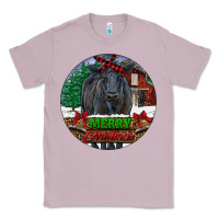 Lilac Black Angus Cattle Merry Christmas Classic Tee - RanaPortraitStore
