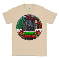 Mushroom Black Angus Cattle Merry Christmas Classic Tee - RanaPortraitStore