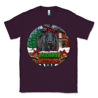 Plum Black Angus Cattle Merry Christmas Classic Tee - RanaPortraitStore