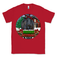 Red Black Angus Cattle Merry Christmas Classic Tee - RanaPortraitStore