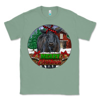 Sage Black Angus Cattle Merry Christmas Classic Tee - RanaPortraitStore