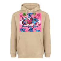 Mushroom peace love stitch Heavyweight Hoodie - Zillion Design Studio
