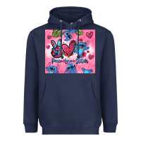 Navy peace love stitch Heavyweight Hoodie - Zillion Design Studio