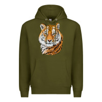 Army Green Tiger Head Premium Hoodie - LillyAllenDesigns