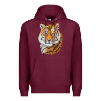 Burgundy Tiger Head Premium Hoodie - LillyAllenDesigns