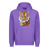 Purple Tiger Head Premium Hoodie - LillyAllenDesigns
