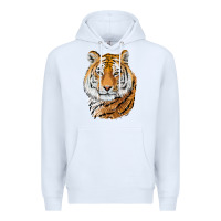 White Tiger Head Premium Hoodie - LillyAllenDesigns