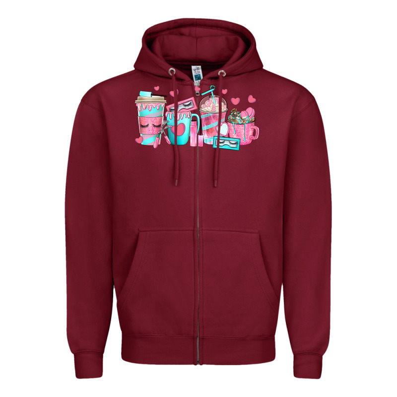 Lash Hustler Coffee Cups Zipper Hoodie by texasbilliewilder | Teevron