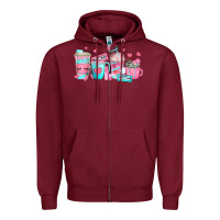 Burgundy lash hustler coffee cups Zipper Hoodie - texasbilliewilder