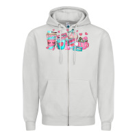 Dove Grey lash hustler coffee cups Zipper Hoodie - texasbilliewilder