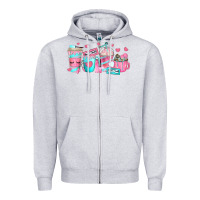 Heather Grey lash hustler coffee cups Zipper Hoodie - texasbilliewilder