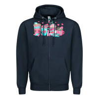 Navy lash hustler coffee cups Zipper Hoodie - texasbilliewilder