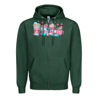 Sports Green lash hustler coffee cups Zipper Hoodie - texasbilliewilder
